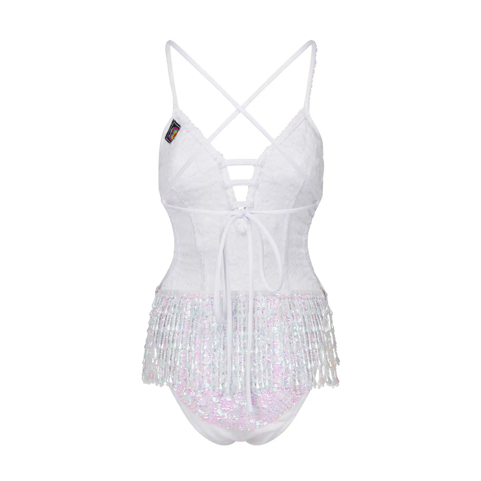 Shimmy Shimmy Iridescent Pearl Sequin Bodysuit