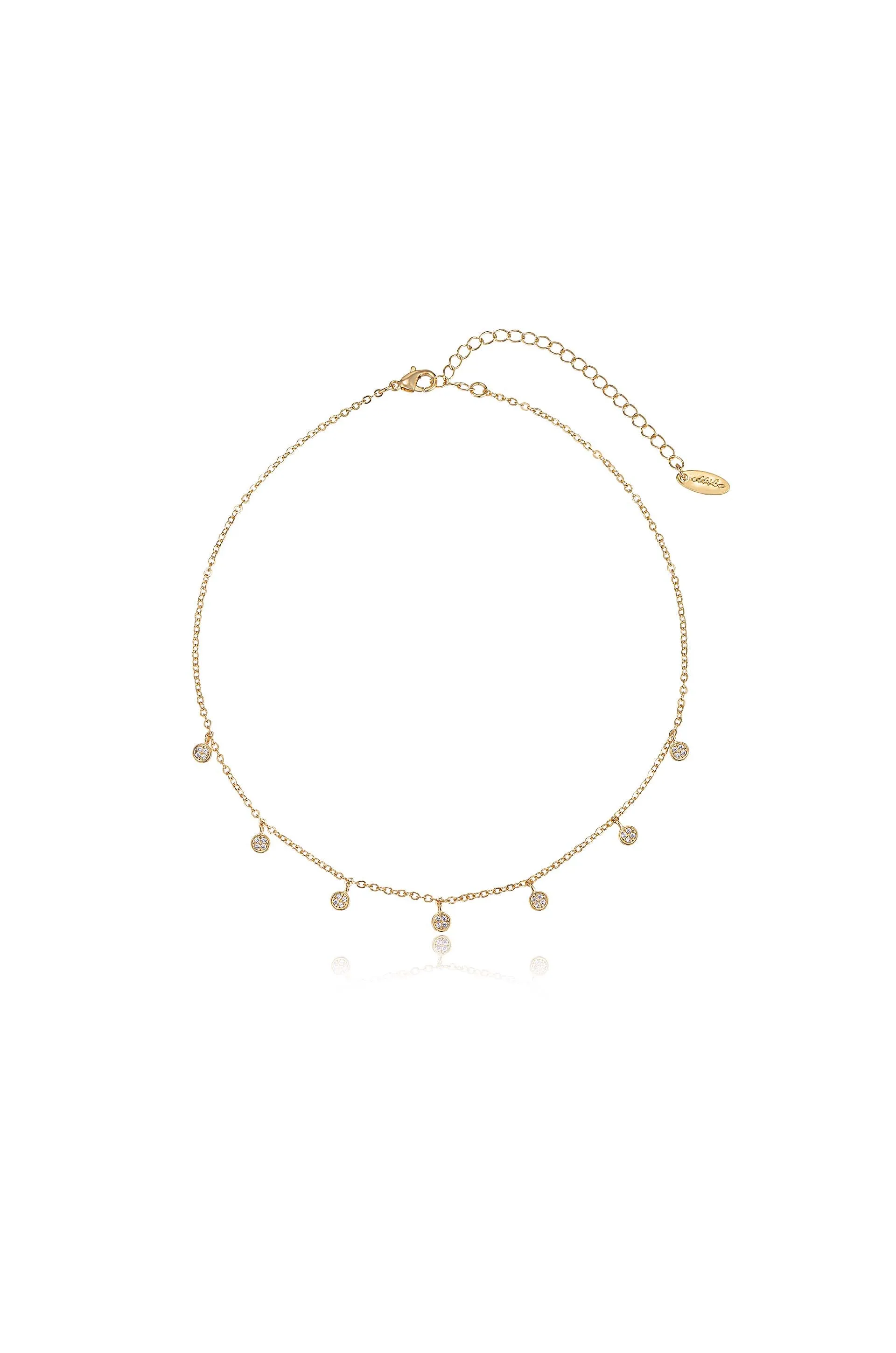 Simplistic Crystal Layered Lariat Necklace Set