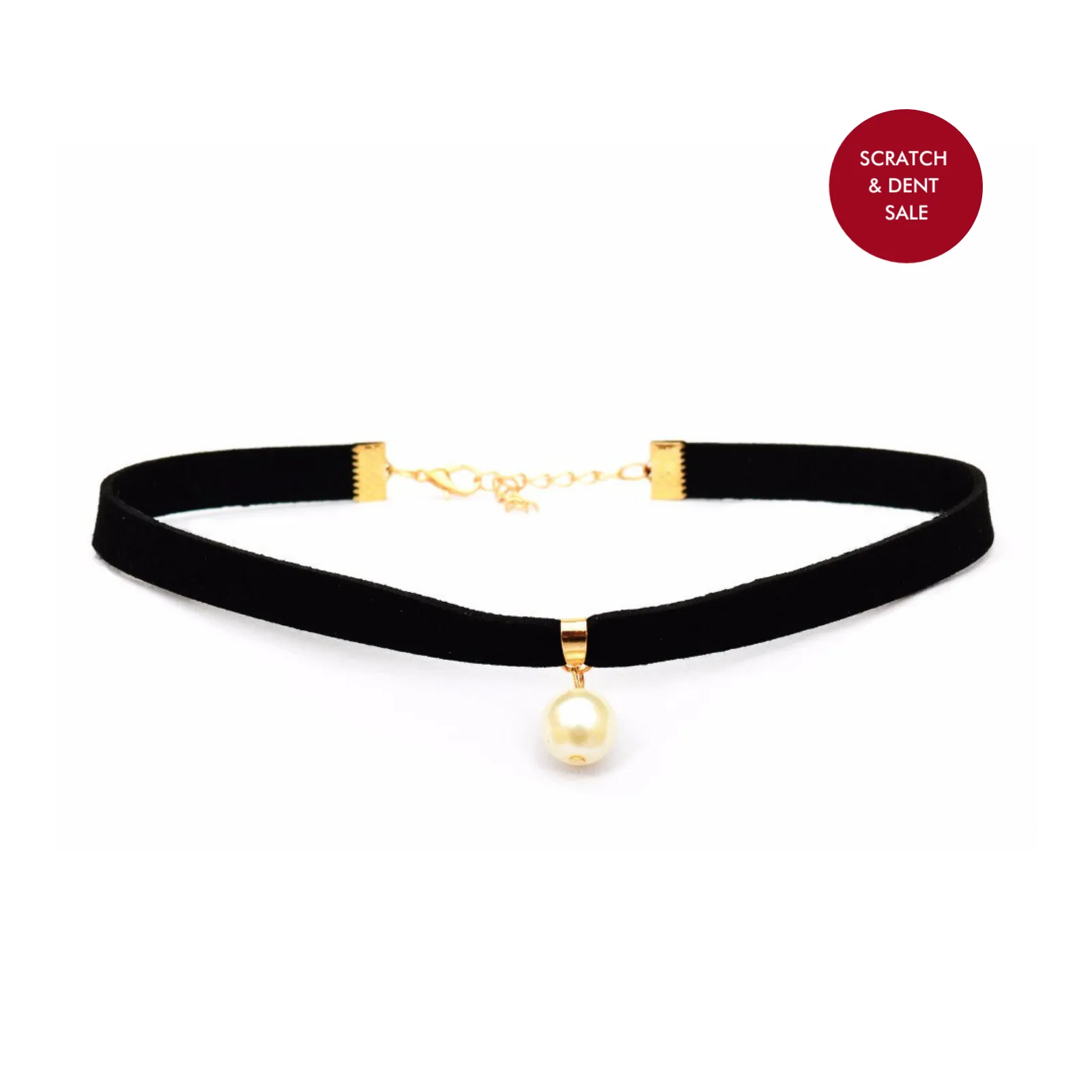 Single Pearl Black Choker - Sample