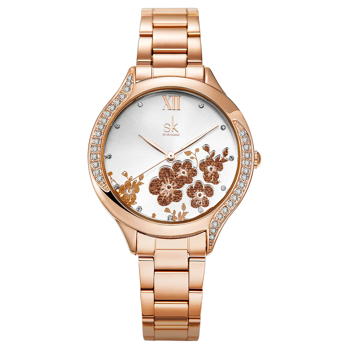 SK Floral Dial - Lady Silver Watch