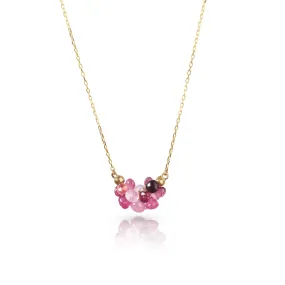 Small Cloud Pendant Necklace, Pink Tourmaline