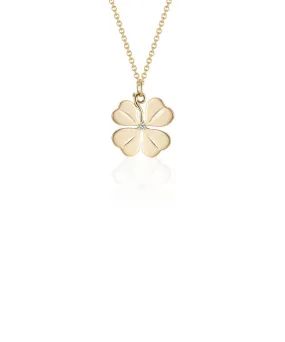 Small Four Leaf Clover Pendant, Diamond