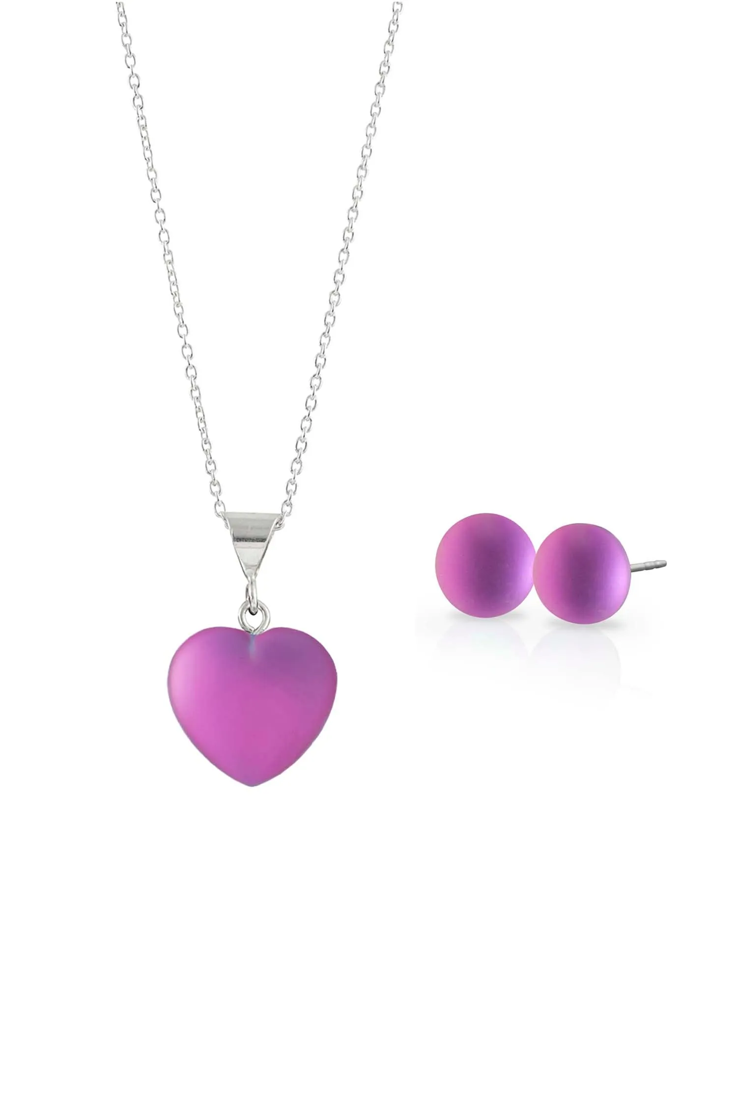 Small Heart Pendant & Stud Earrings Set