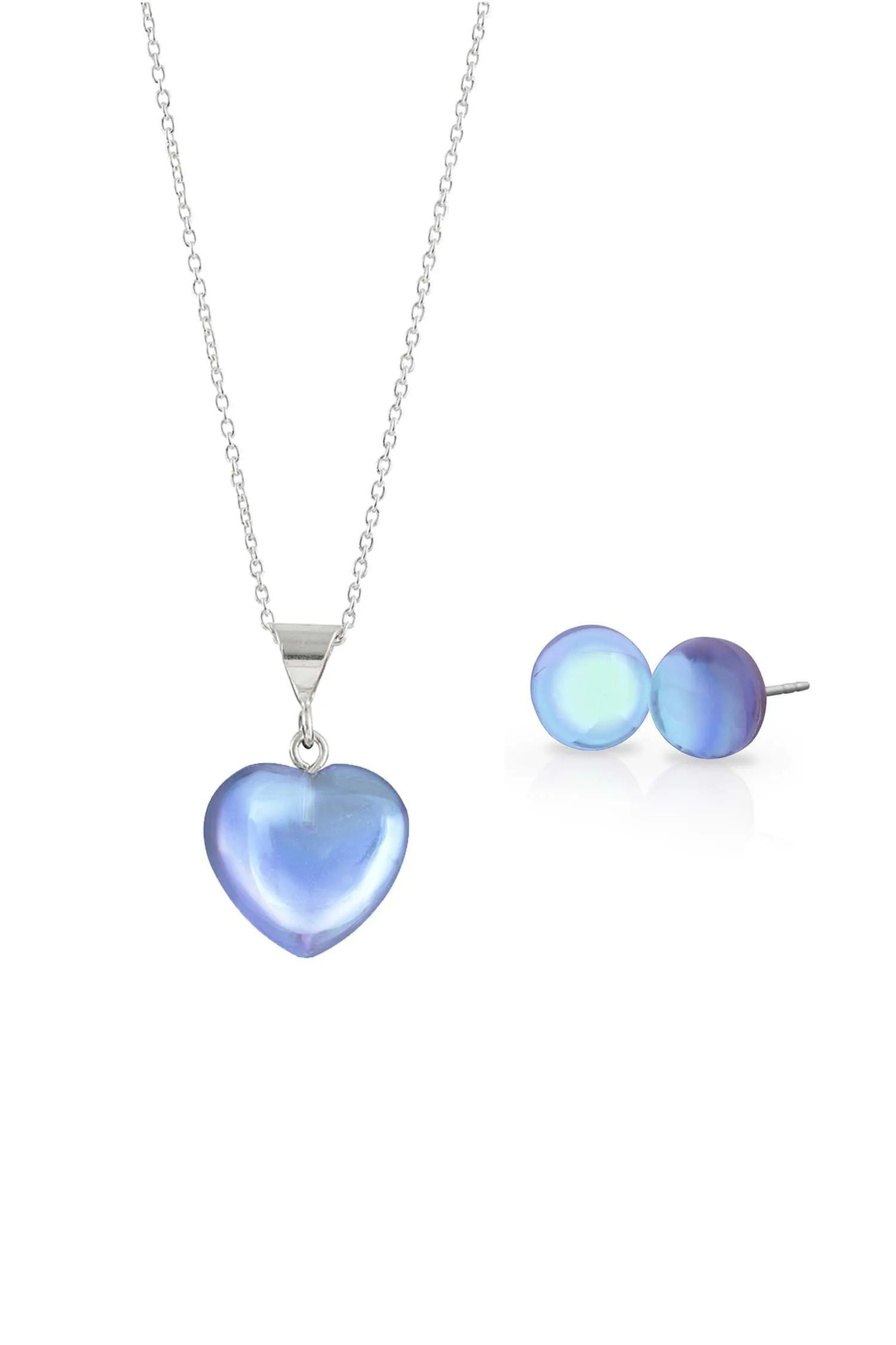 Small Heart Pendant & Stud Earrings Set