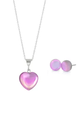 Small Heart Pendant & Stud Earrings Set