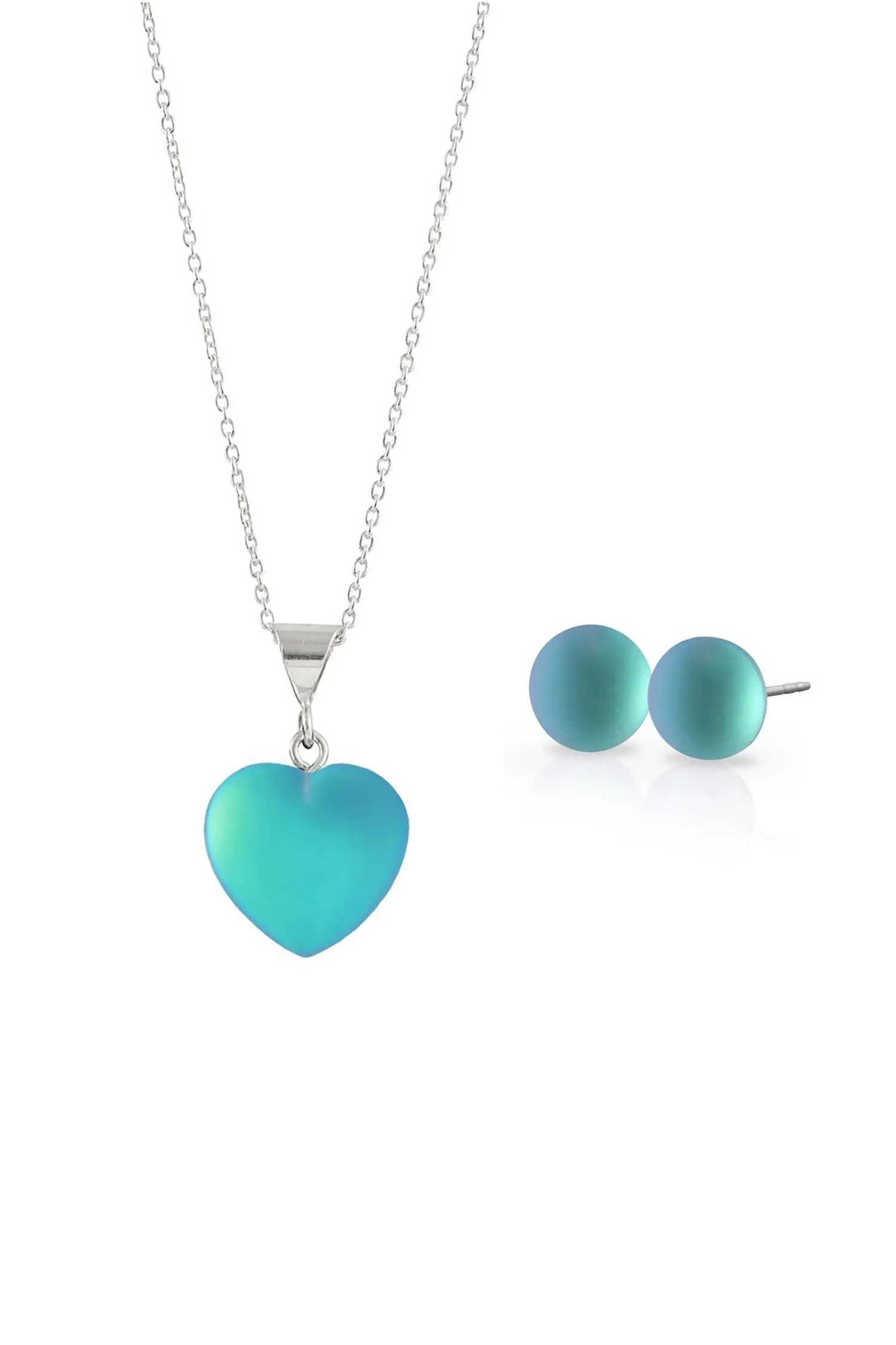 Small Heart Pendant & Stud Earrings Set