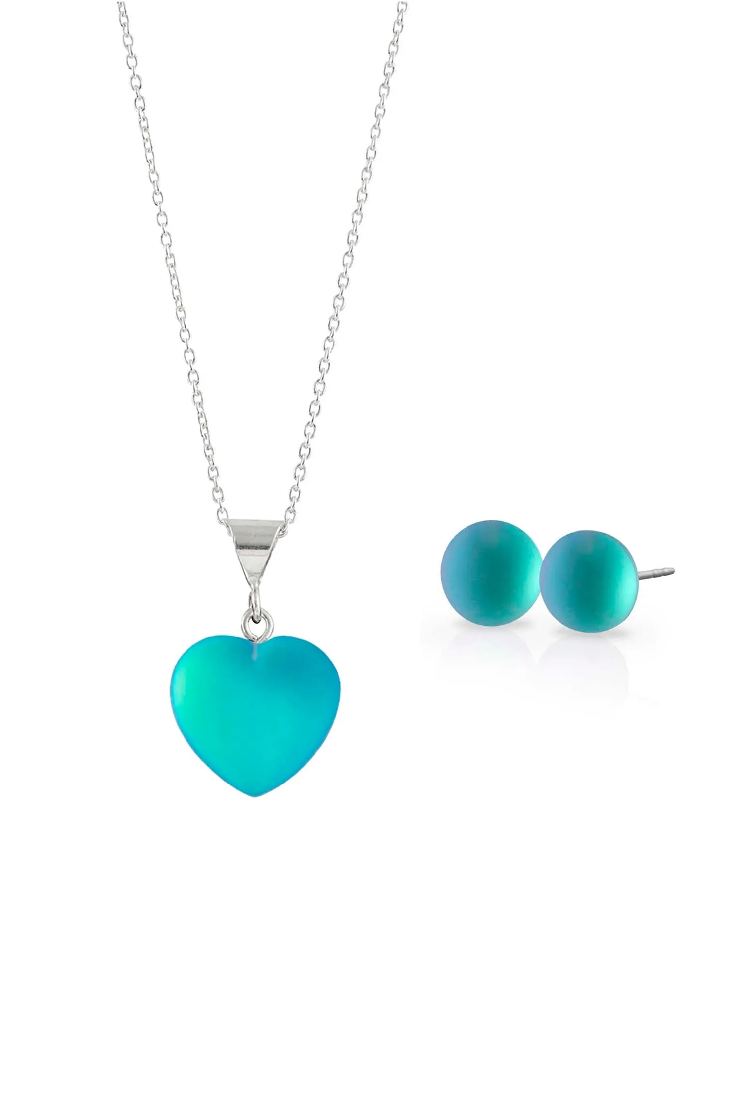 Small Heart Pendant & Stud Earrings Set