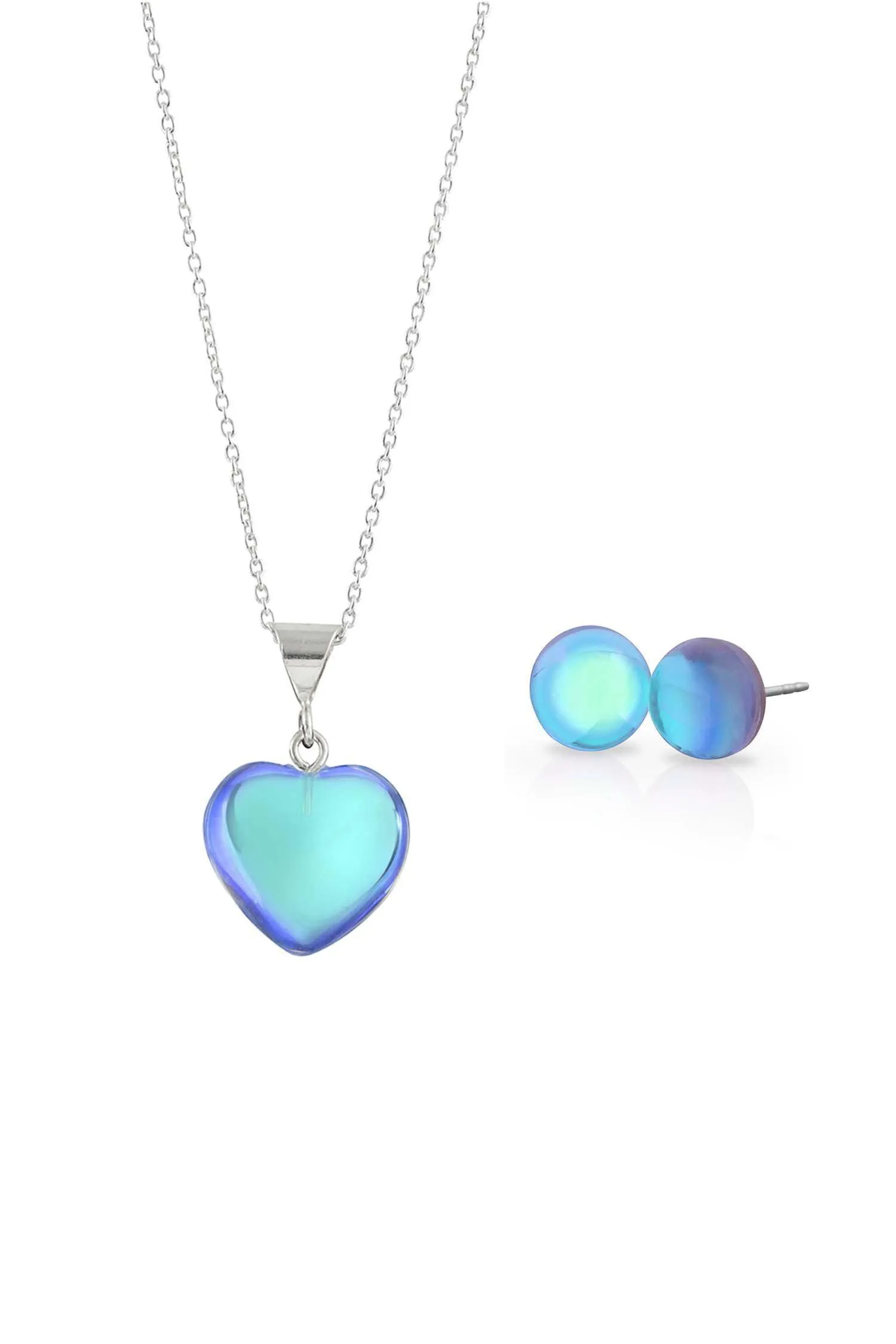 Small Heart Pendant & Stud Earrings Set