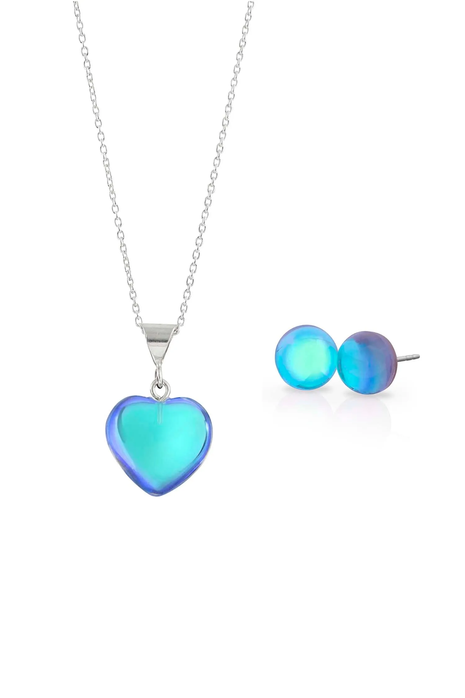 Small Heart Pendant & Stud Earrings Set