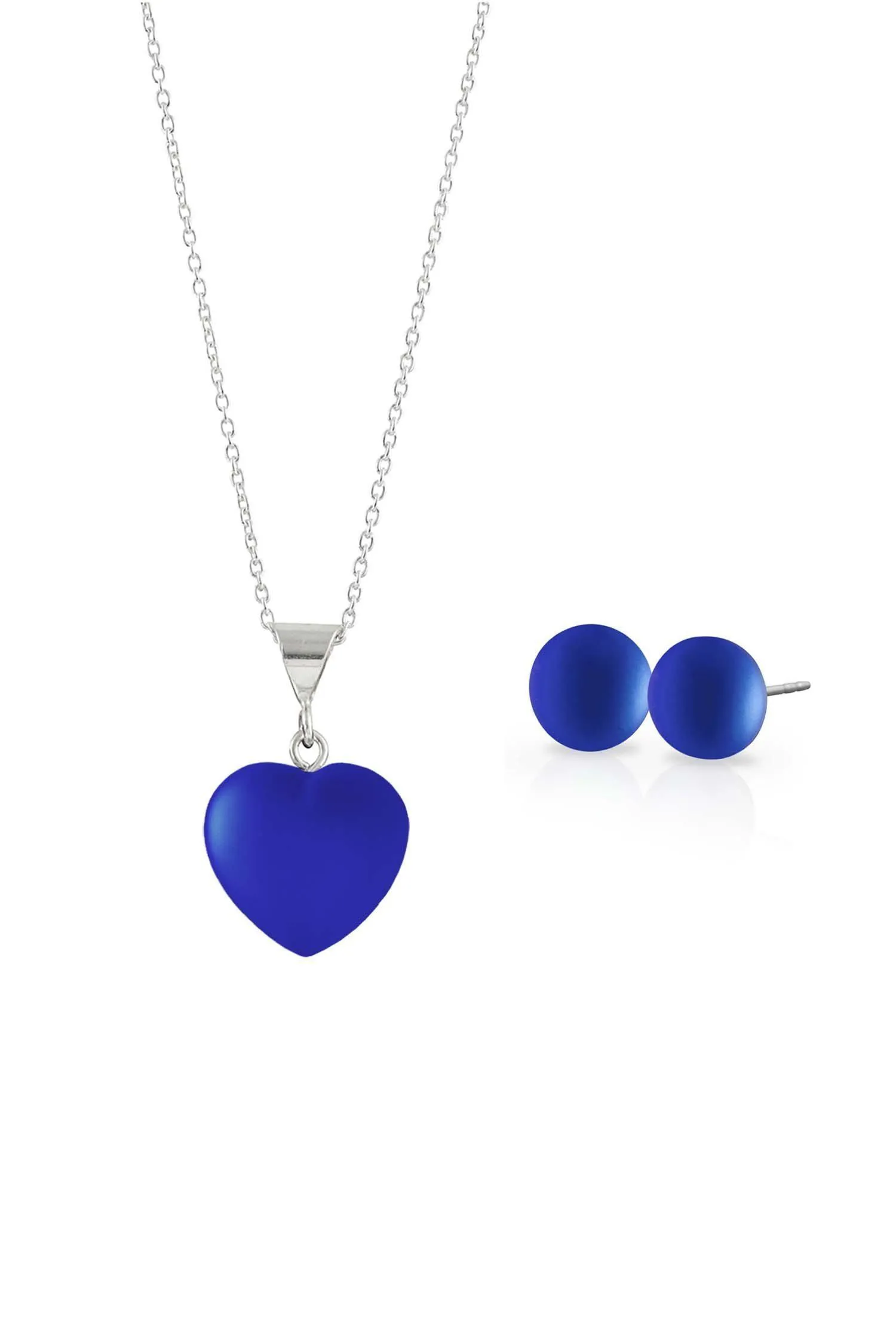 Small Heart Pendant & Stud Earrings Set