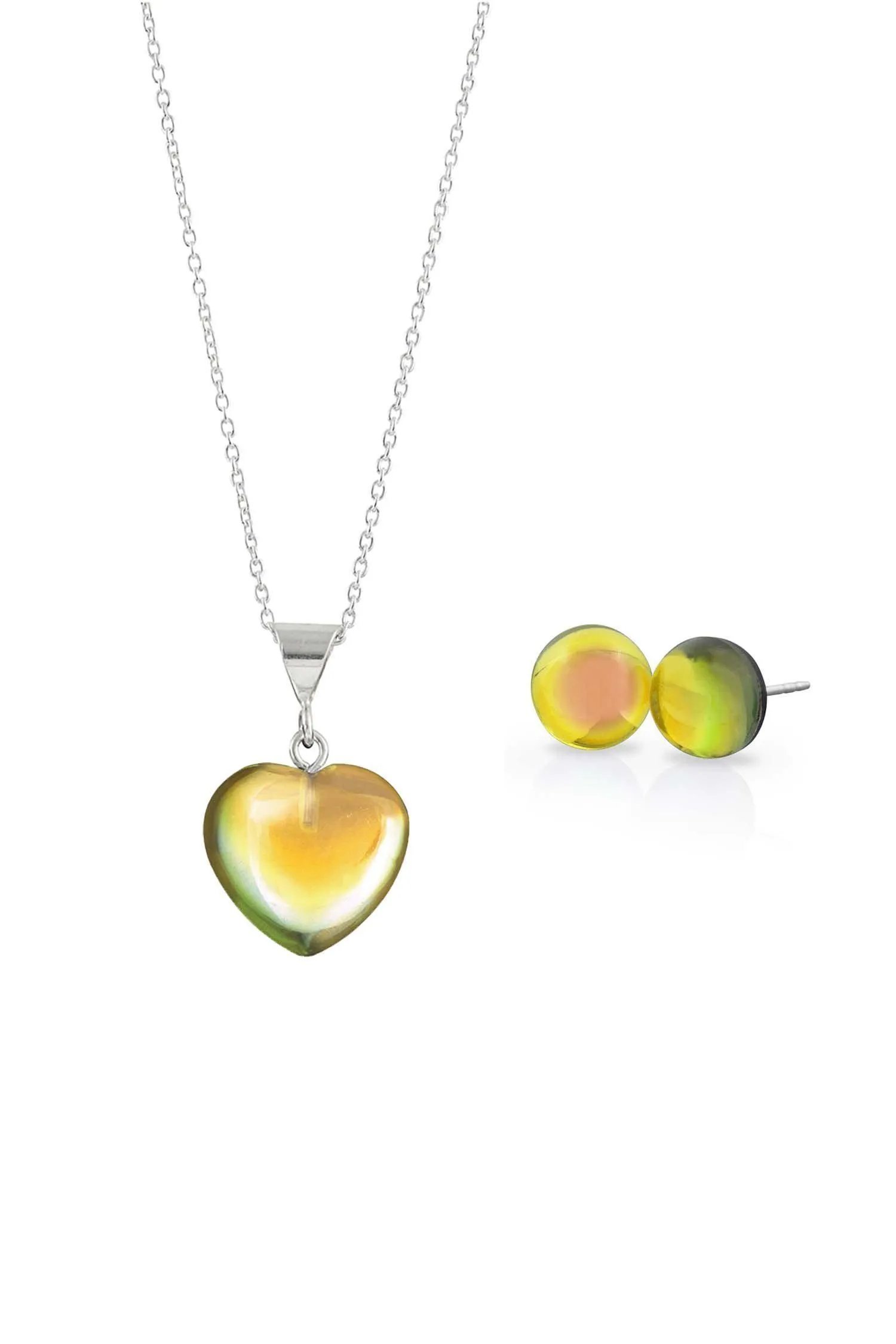 Small Heart Pendant & Stud Earrings Set