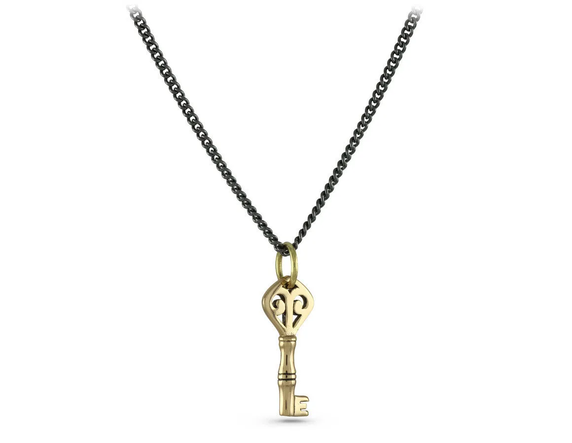 Small Key Necklace - Bronze