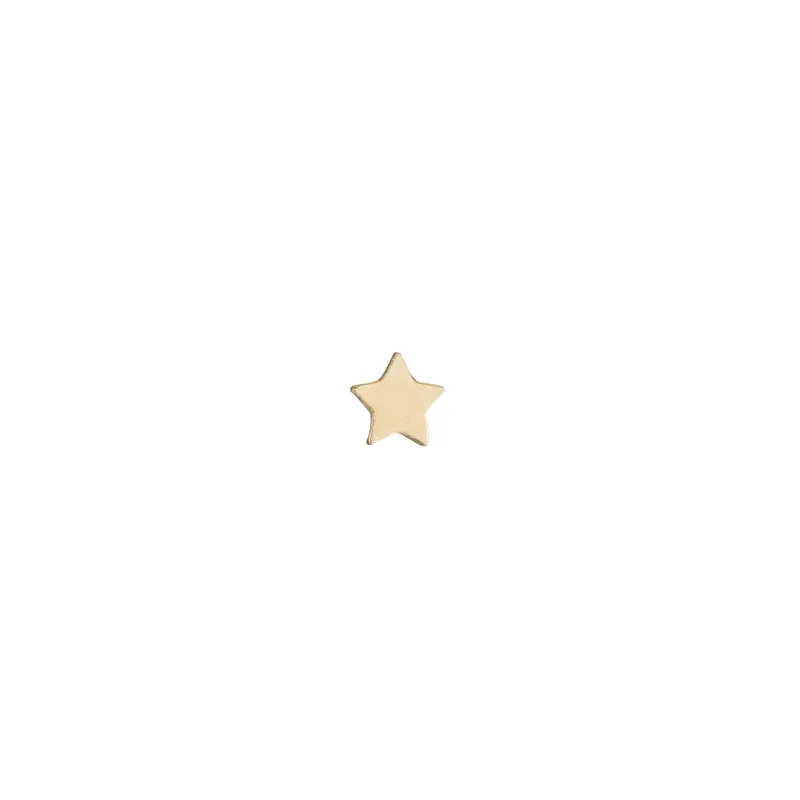 Solid Gold Mini Star Stud Single Earring, 14k