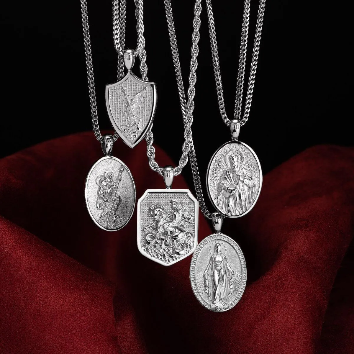 St. George Pendant - White Gold