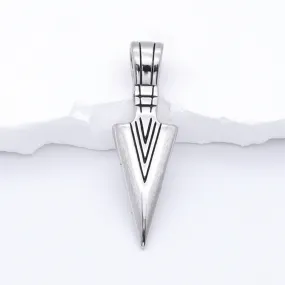 Stainless Steel Arrowhead Pendant - Silver