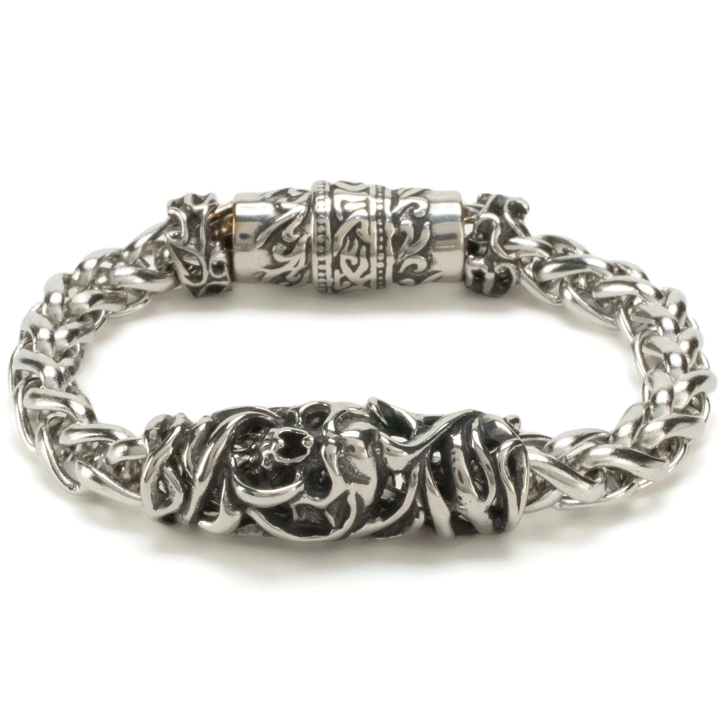 Stainless Steel Bracelet with Skull