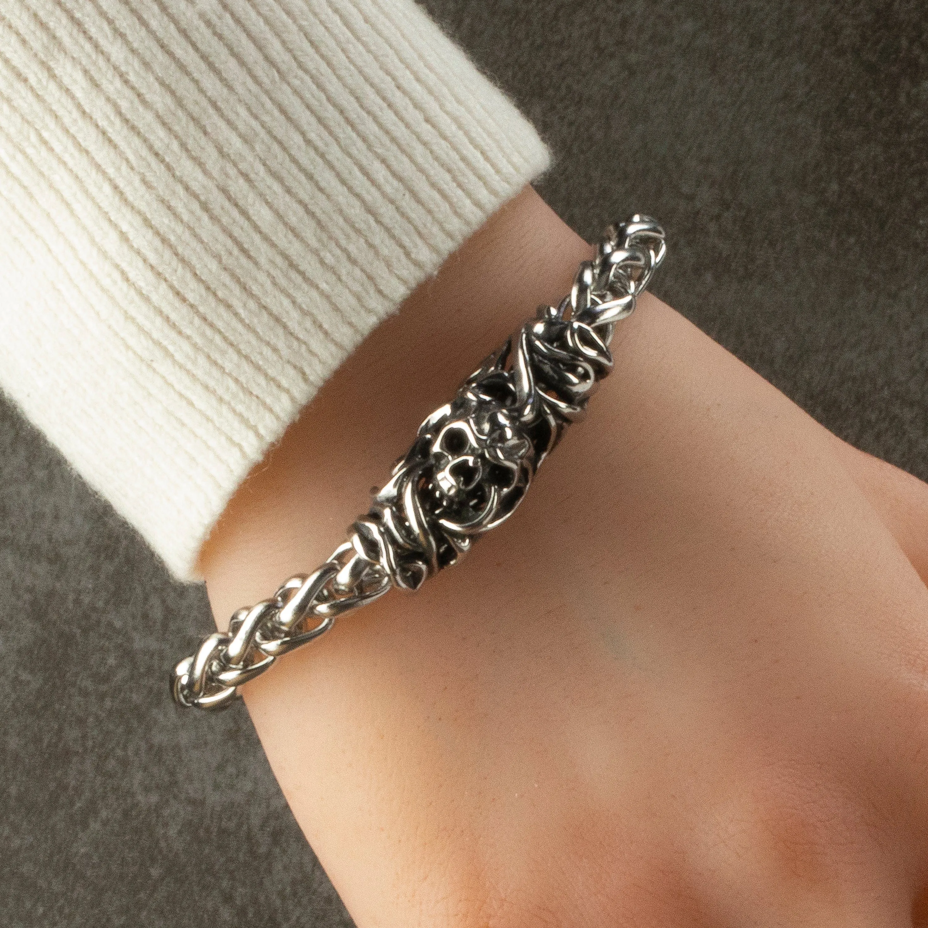 Stainless Steel Bracelet with Skull