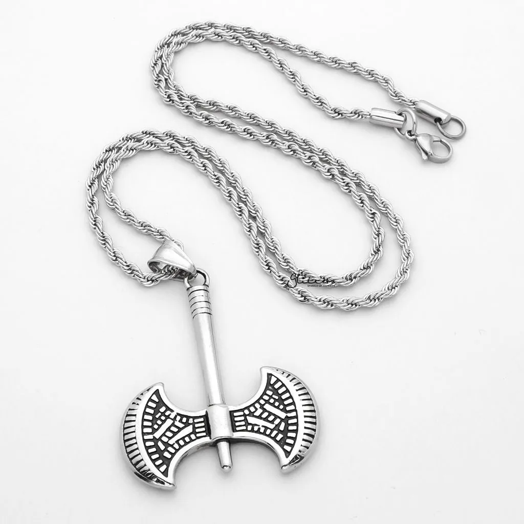 Stainless Steel Double Sided Axe Pendant