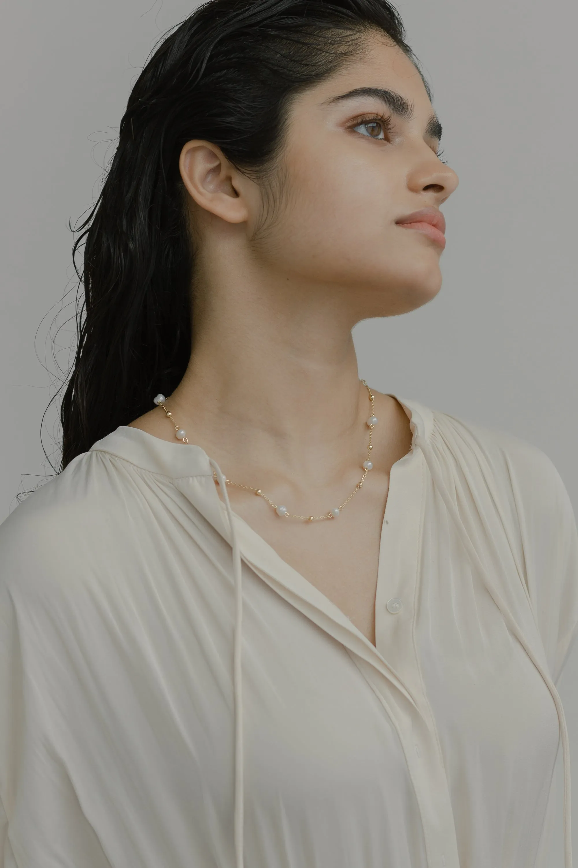 Stardust Satellite Pearl Necklace