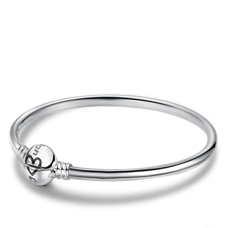 Sterling Silver Clasp Basic Bracelet Bangles