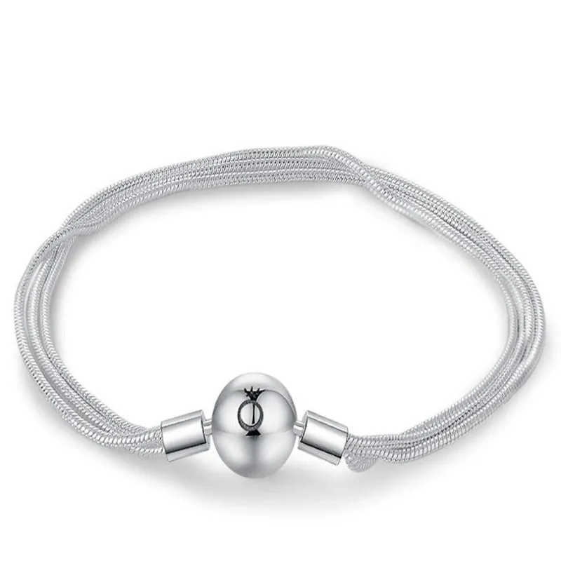 Sterling Silver Clasp Basic Bracelet Bangles