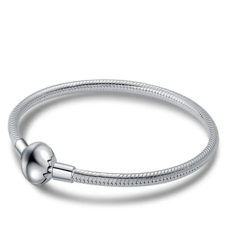 Sterling Silver Clasp Basic Bracelet Bangles