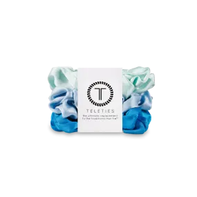 Teleties Silk Scrunchies - Small Band Pack of 3 - Blue My Mind