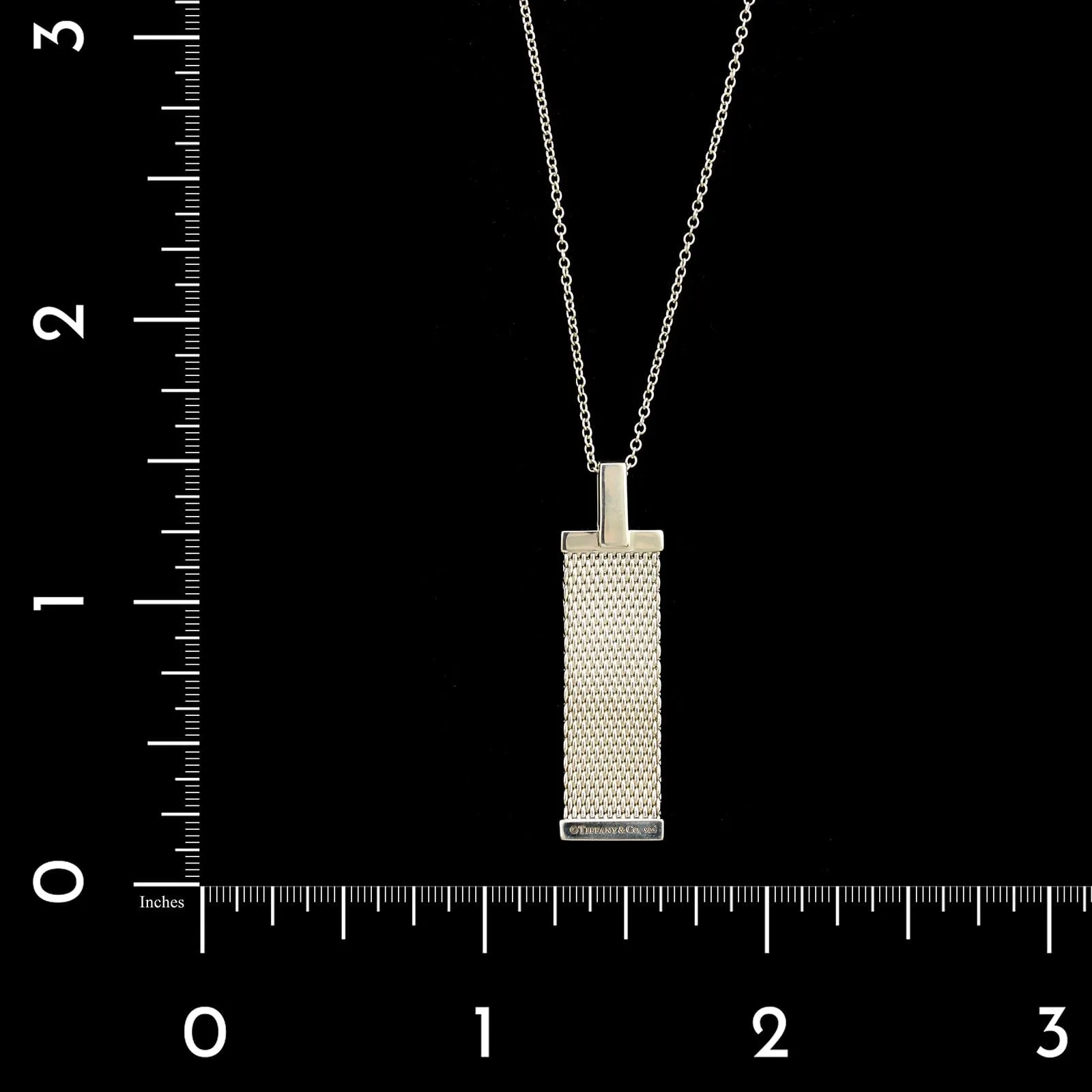 Tiffany & Co. Sterling Silver Estate Somerset Mesh Diamond Pendant