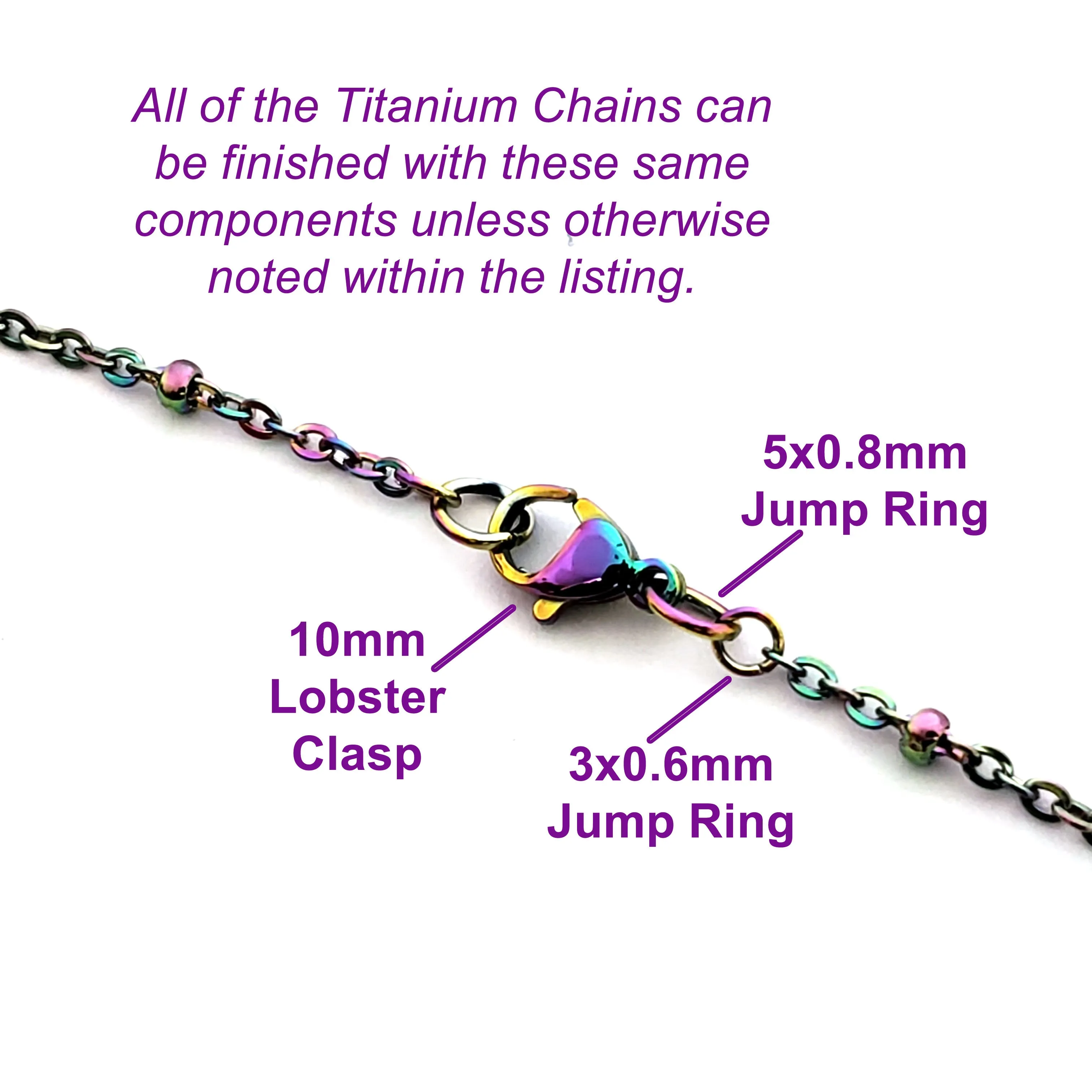 Titanium Plated Stainless Steel Fine Chain, 2.5x2mm Flattened Oval Links, 30 Feet on a Spool, #1909 MC