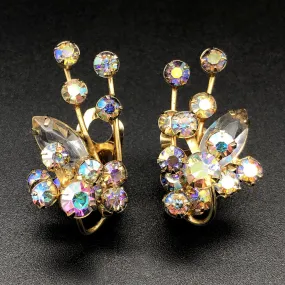 【USA輸入】ヴィンテージ ジュリアナ オーロラストーン イヤリング/Vintage JULIANA Aurora stones Clip On Earrings