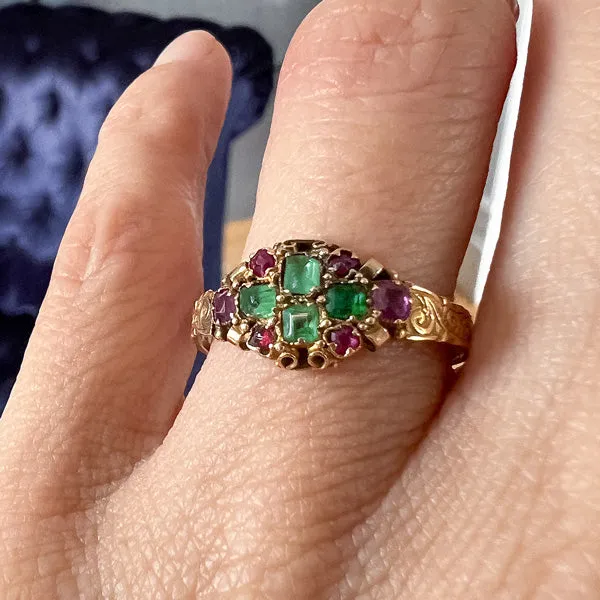 Victorian Emerald & Ruby Ring