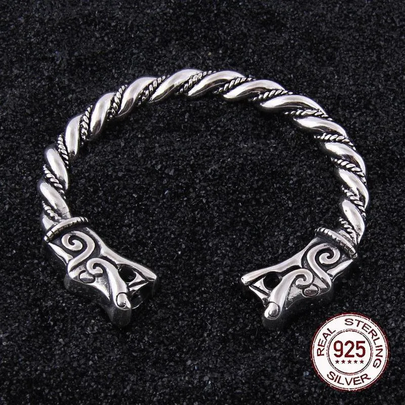 Viking Arm Ring Silver Dragon Bracelet