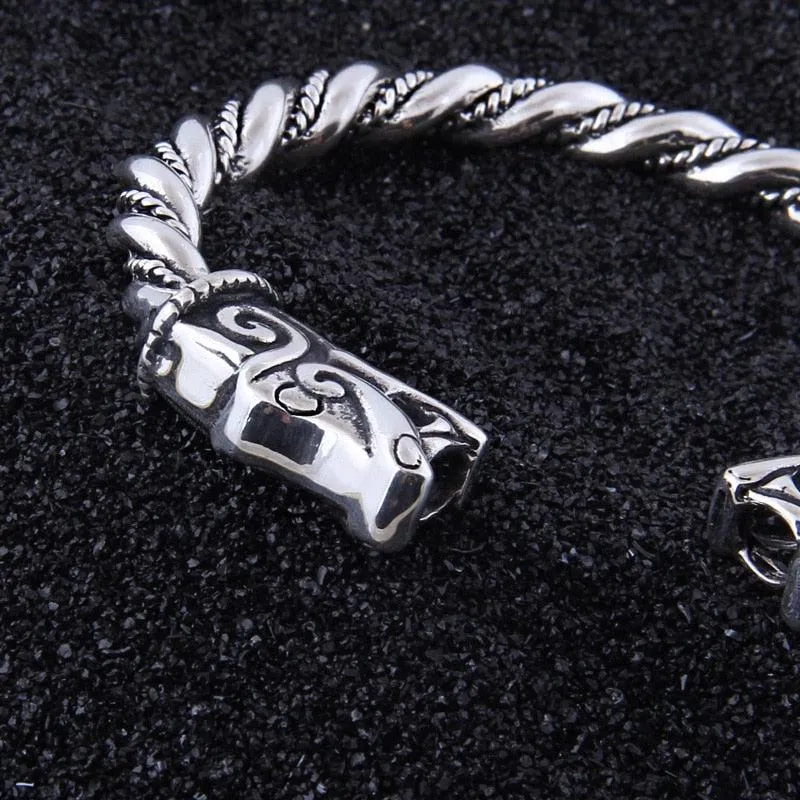 Viking Arm Ring Silver Dragon Bracelet