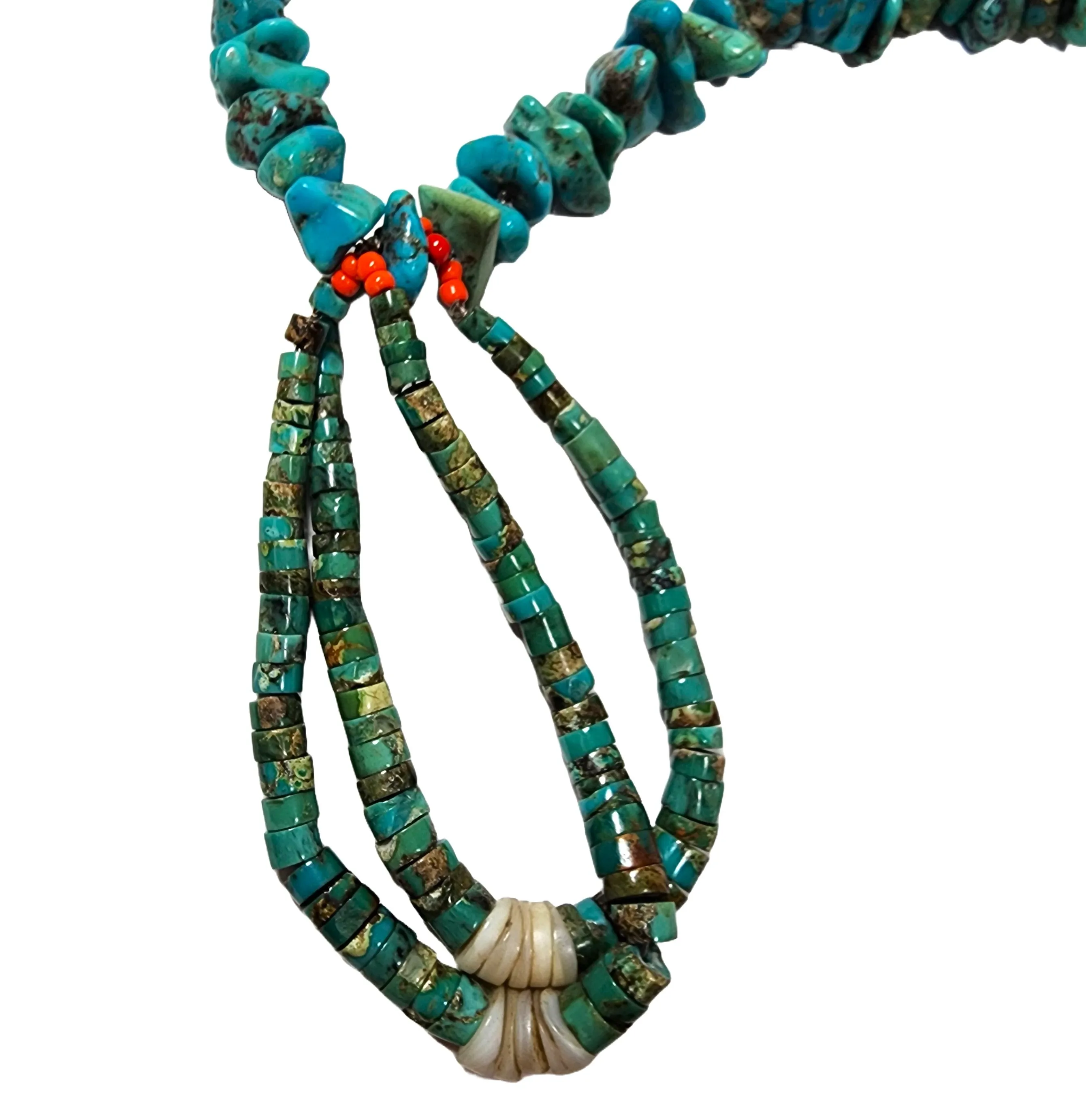 Vintage Turquoise & Jacla Necklace - 19.5 Long