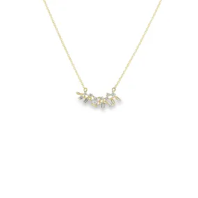 WD1225 14kt Yellow Gold Diamond Baguette Necklace