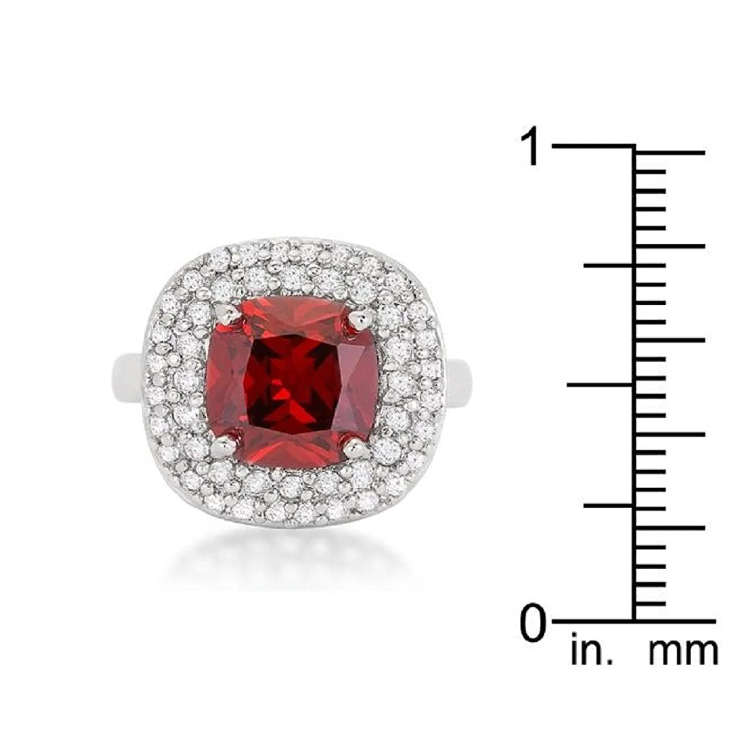 WildKlass Micropave Red Bridal Cocktail Ring