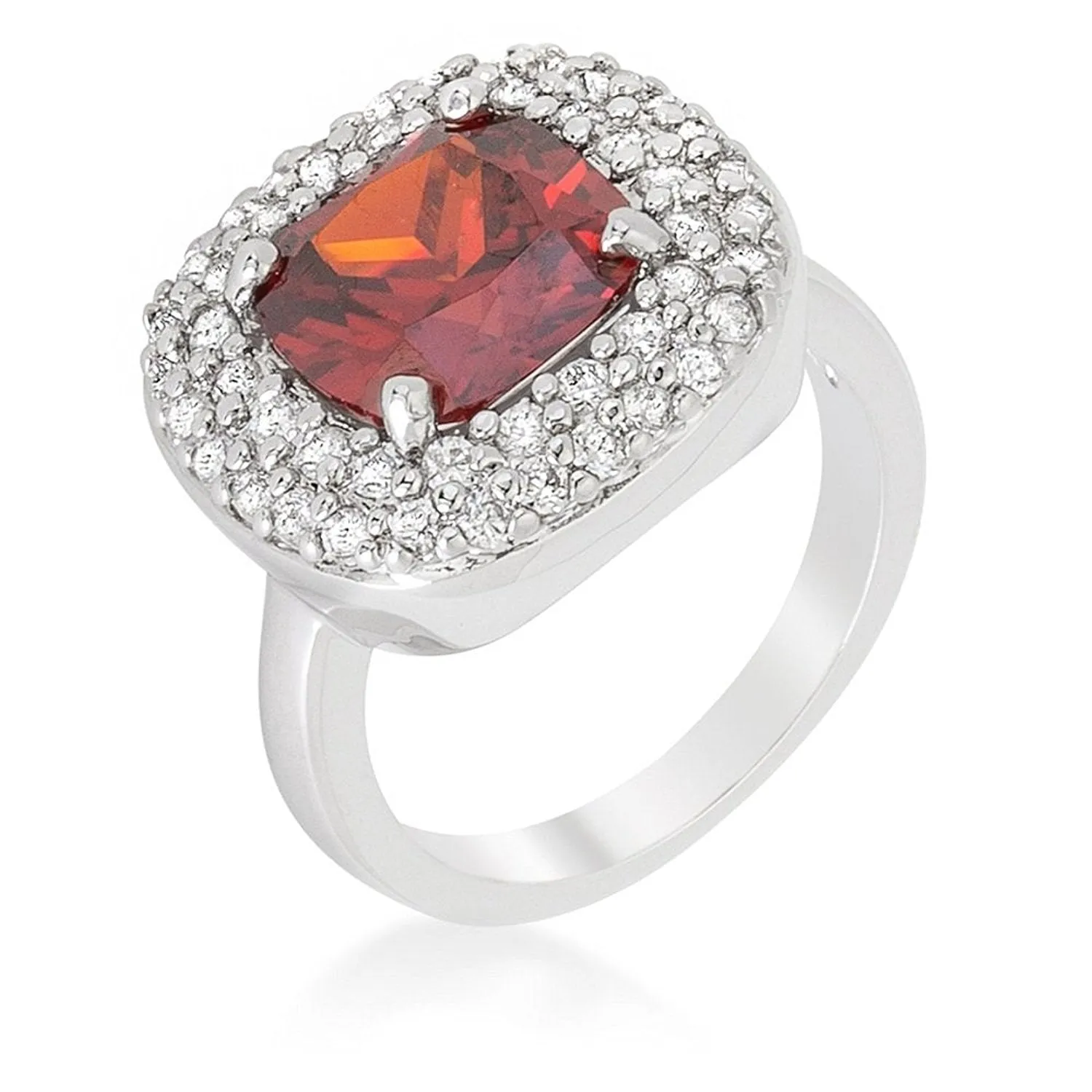 WildKlass Micropave Red Bridal Cocktail Ring