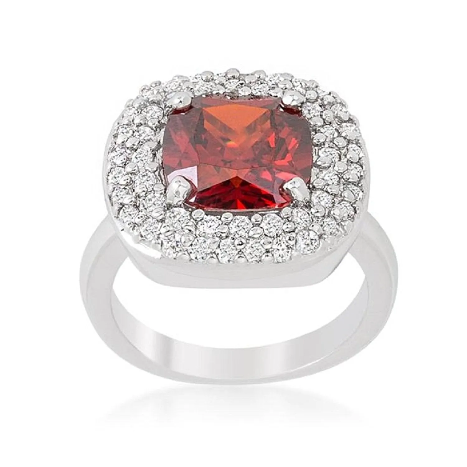 WildKlass Micropave Red Bridal Cocktail Ring