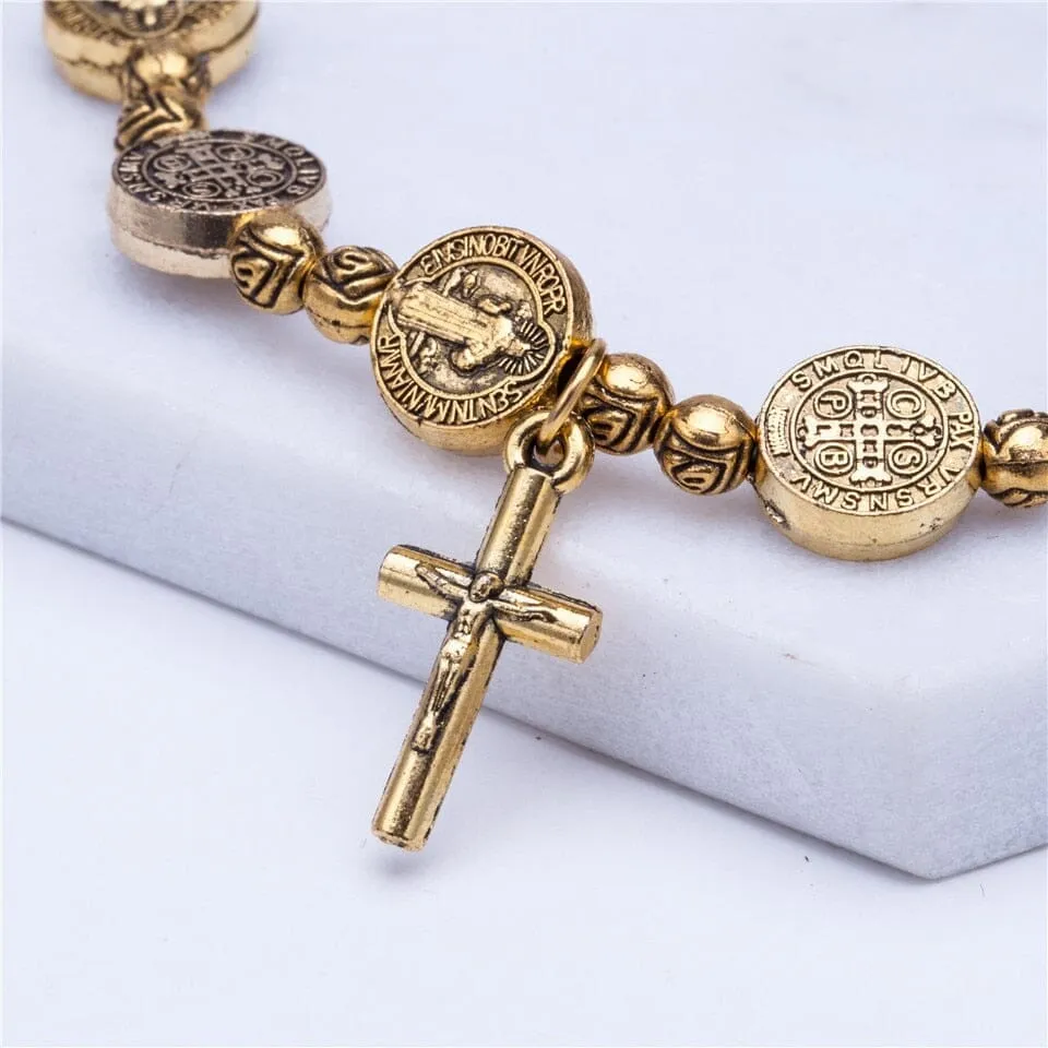 WWJD Rosary Jesus Cross Bracelet