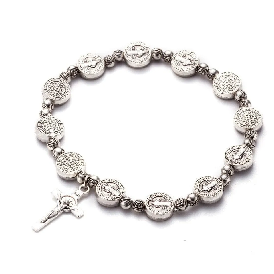 WWJD Rosary Jesus Cross Bracelet