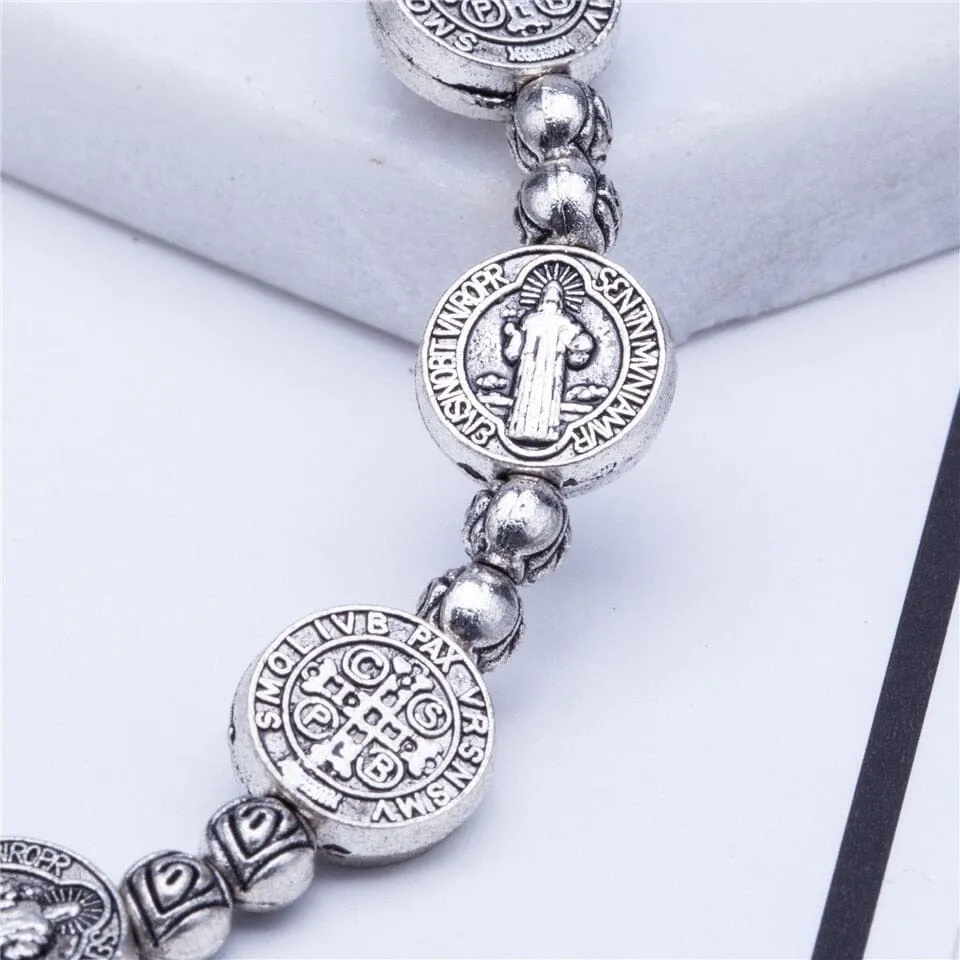 WWJD Rosary Jesus Cross Bracelet