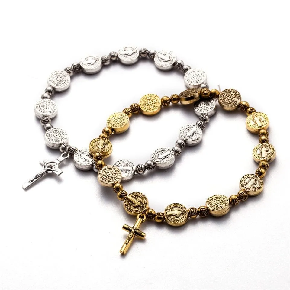 WWJD Rosary Jesus Cross Bracelet