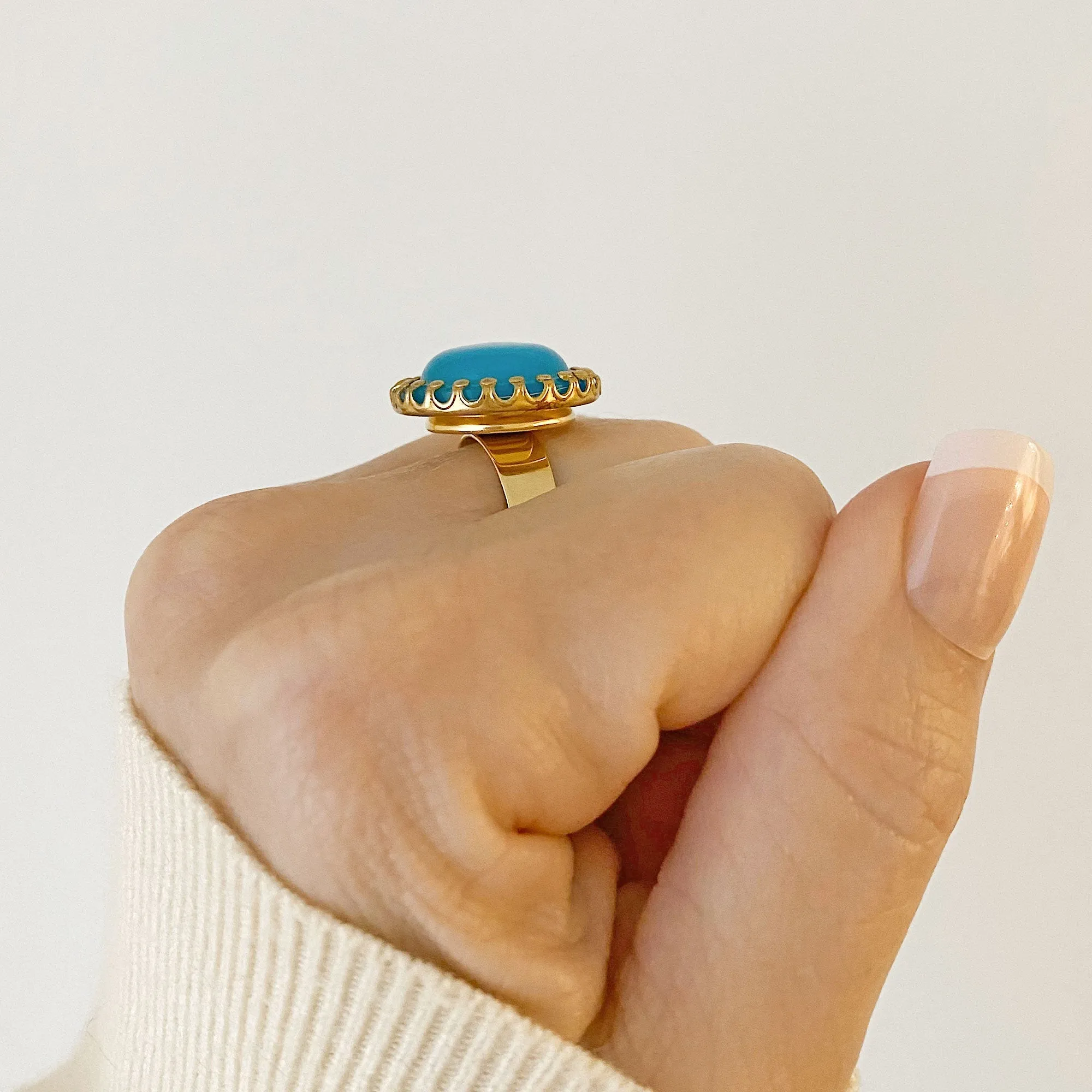 ZANE vintage teal cocktail ring